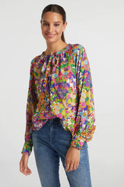 Printed Blouse with Bow