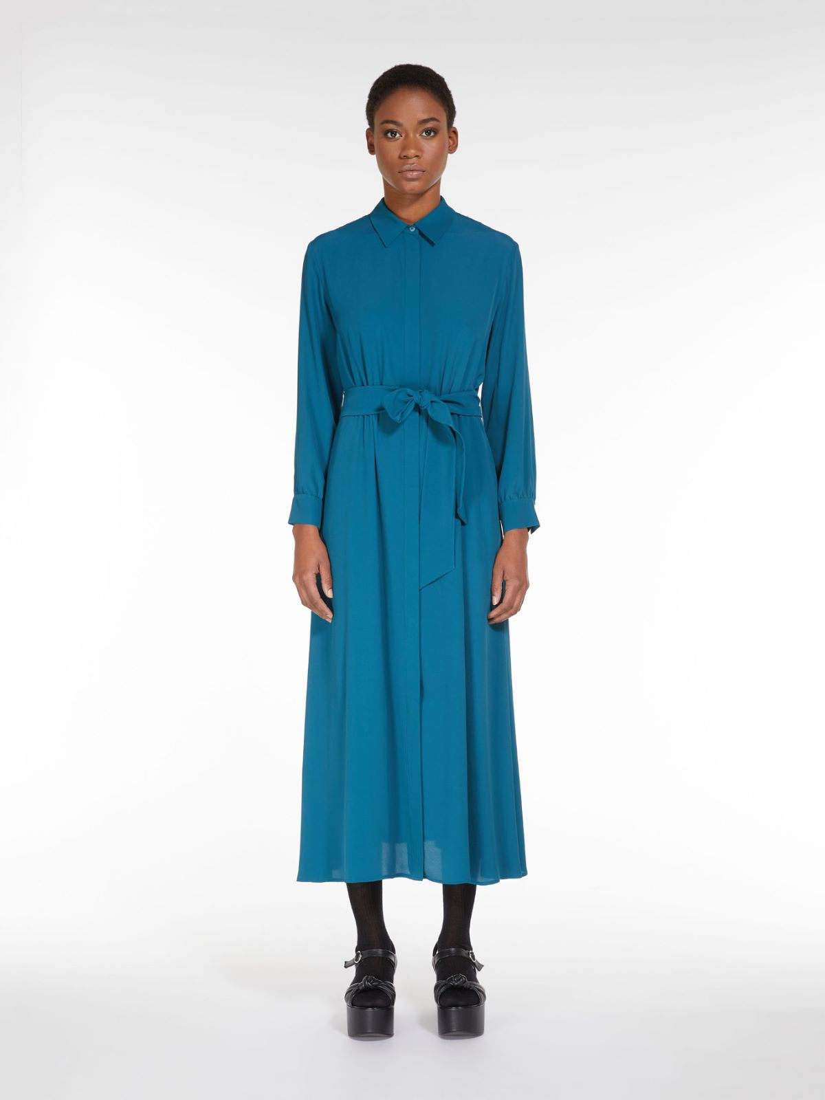 Mida Silk Blend Shirt Dress