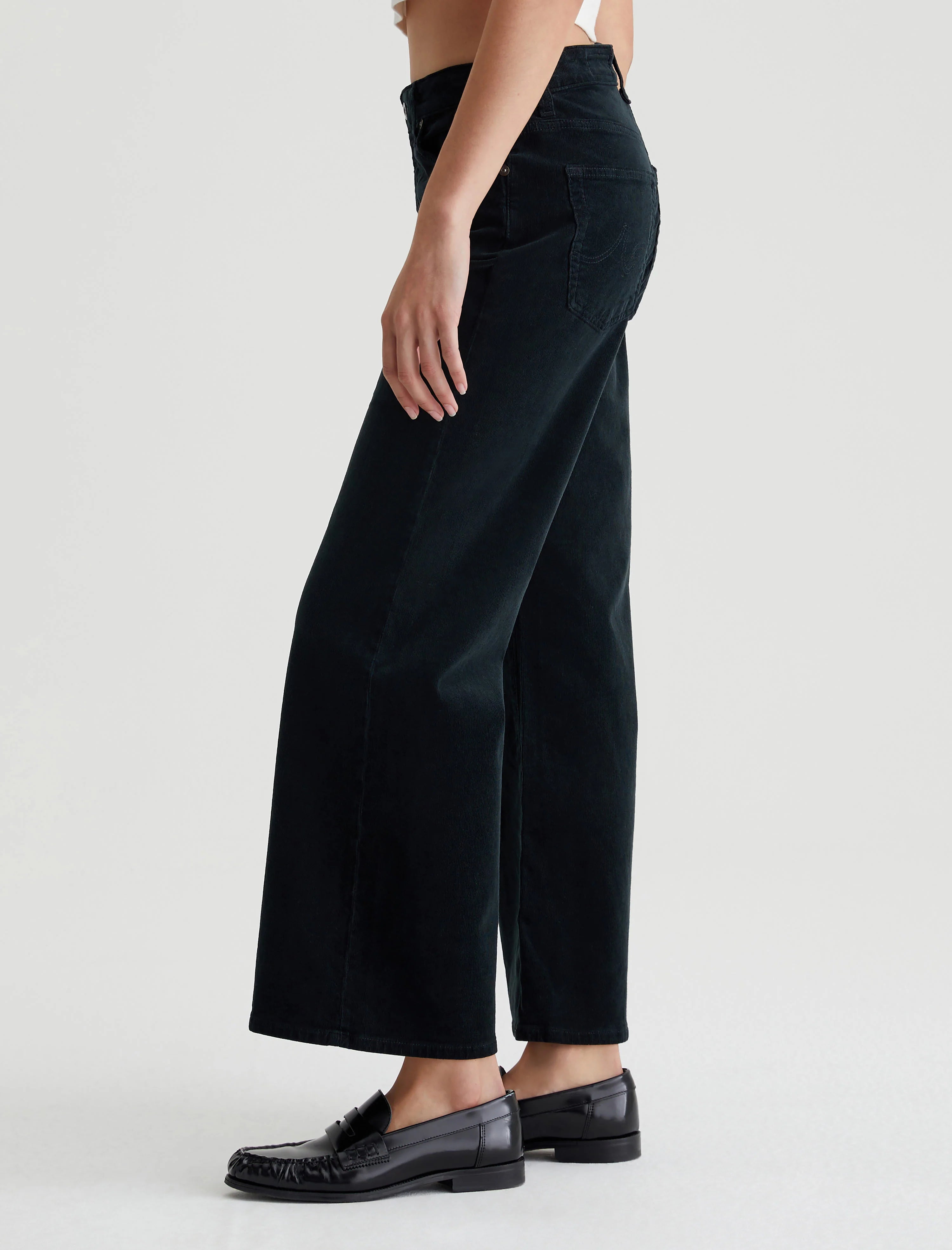 Saige Wide Leg Crop - Sulfur Smooth Slate