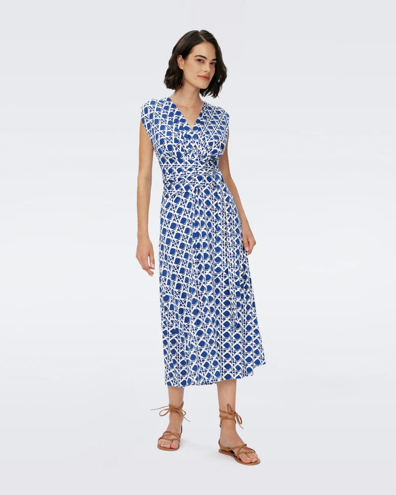 Dorothee Dress in Vintage Cane Midnight Blue