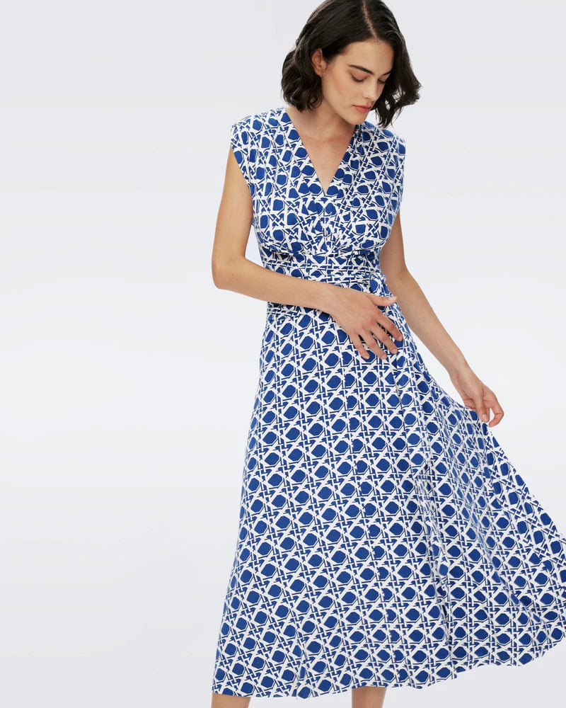 Dorothee Dress in Vintage Cane Midnight Blue