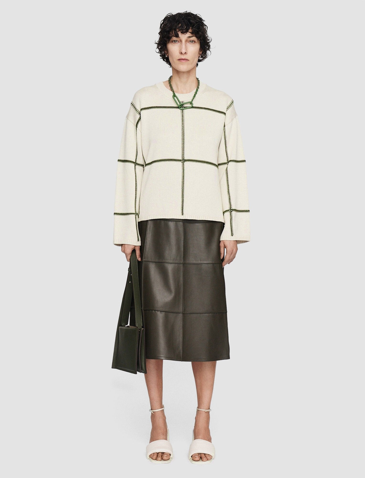 Keller-Skirt-Grid Nappa Avocado