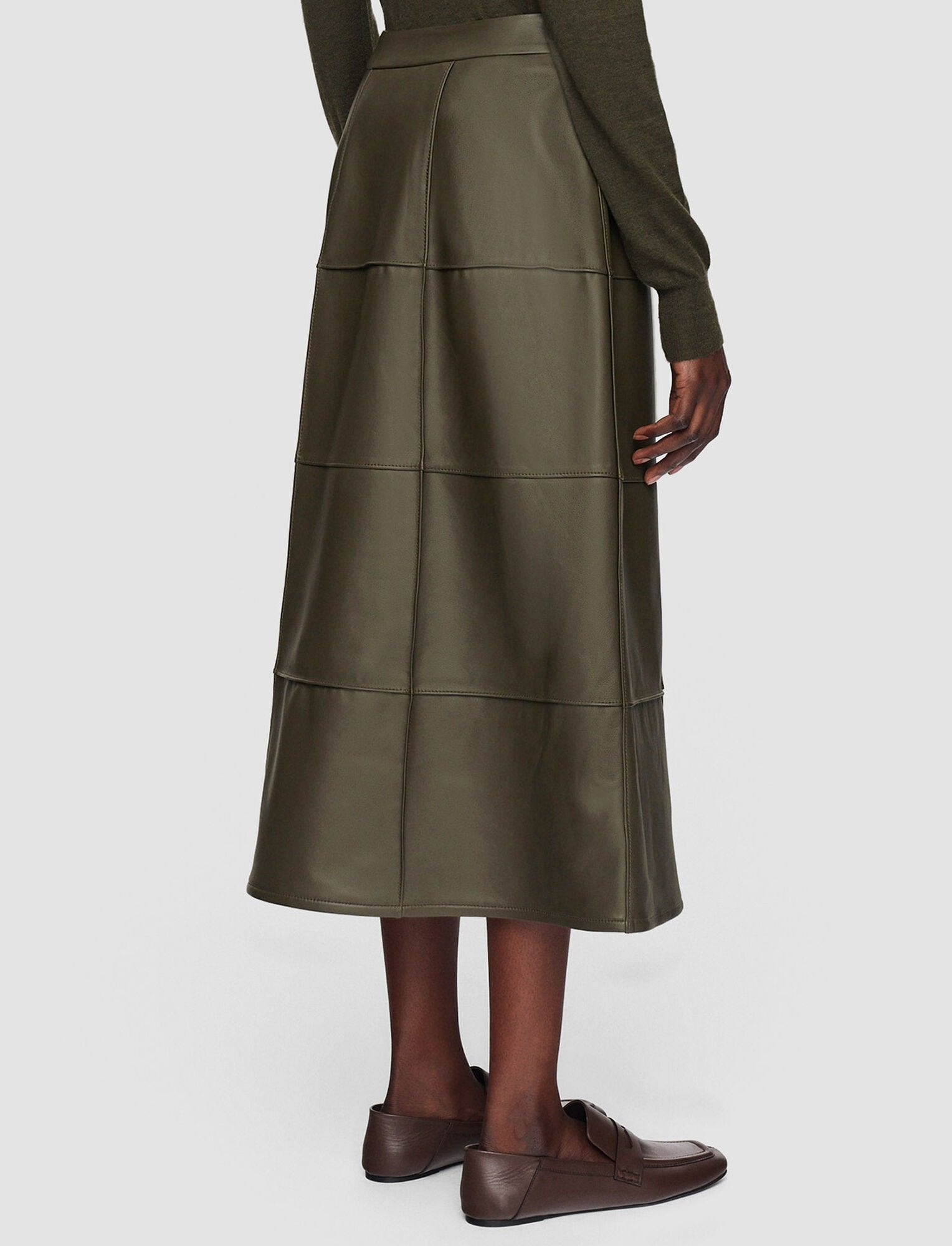 Keller-Skirt-Grid Nappa Avocado