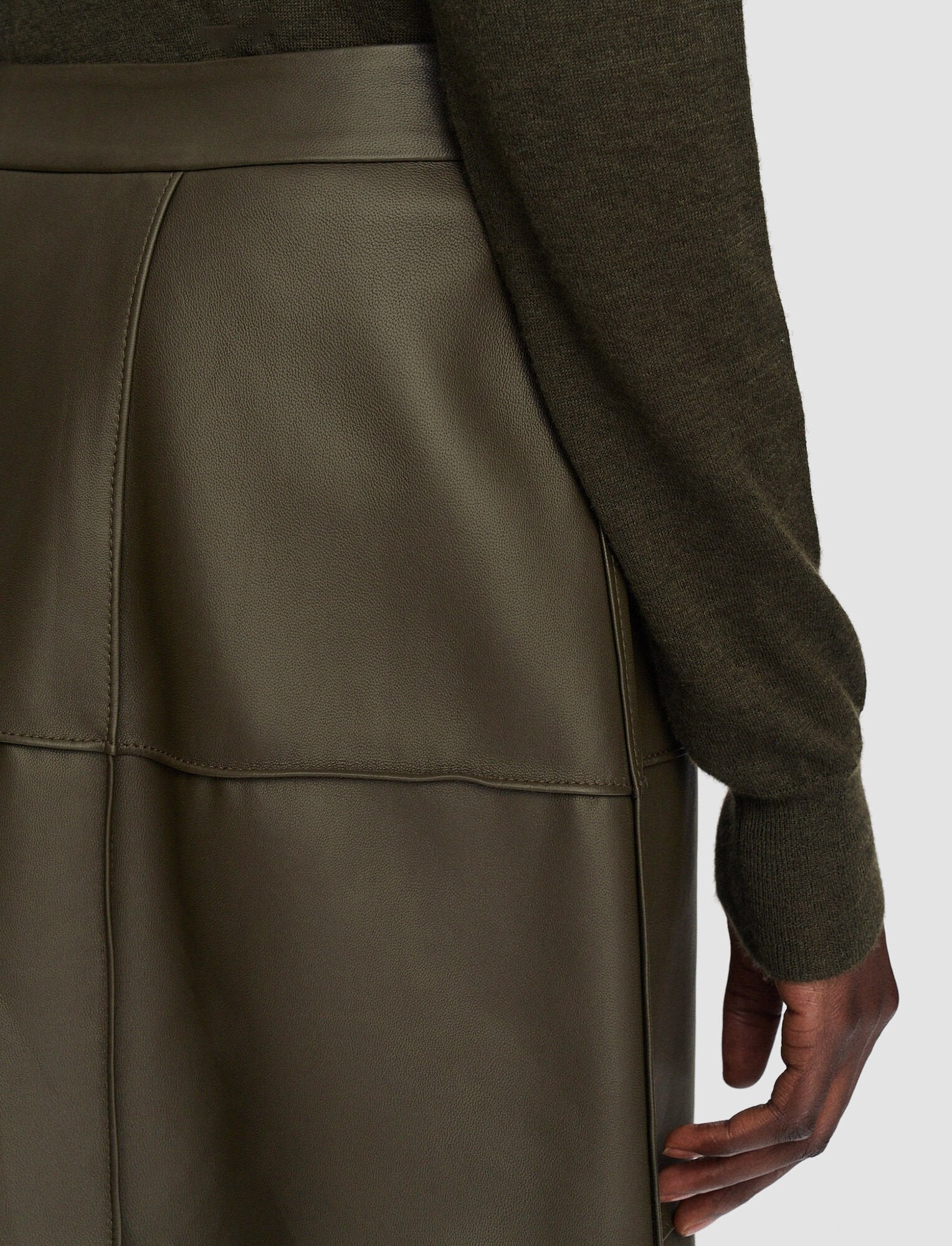 Keller-Skirt-Grid Nappa Avocado