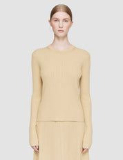 Merino Silk Rib Round Neck Jumper