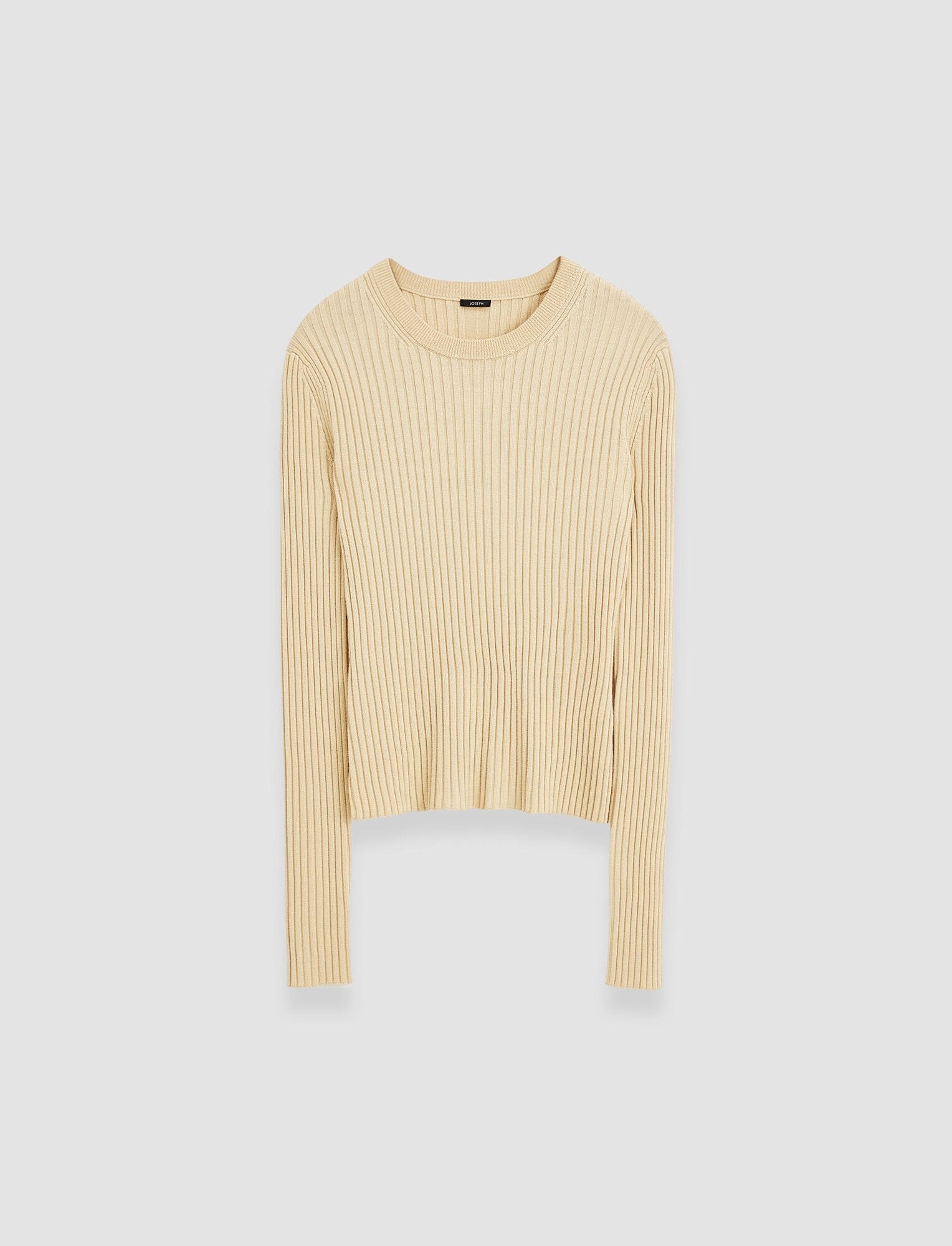 Merino Silk Rib Round Neck Jumper