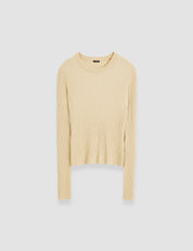 Merino Silk Rib Round Neck Jumper