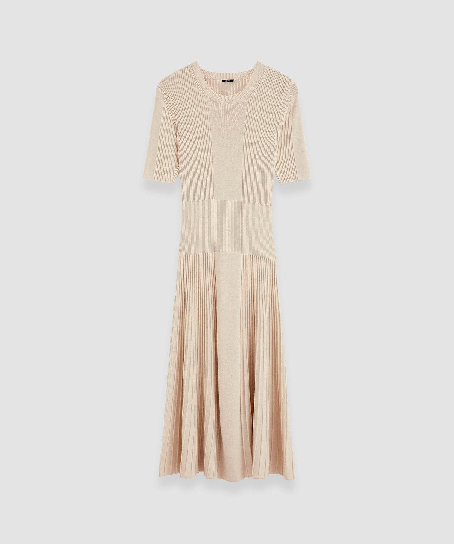 JOSEPH Fine Merino Rib Dress Beige