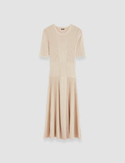 JOSEPH Fine Merino Rib Dress Beige