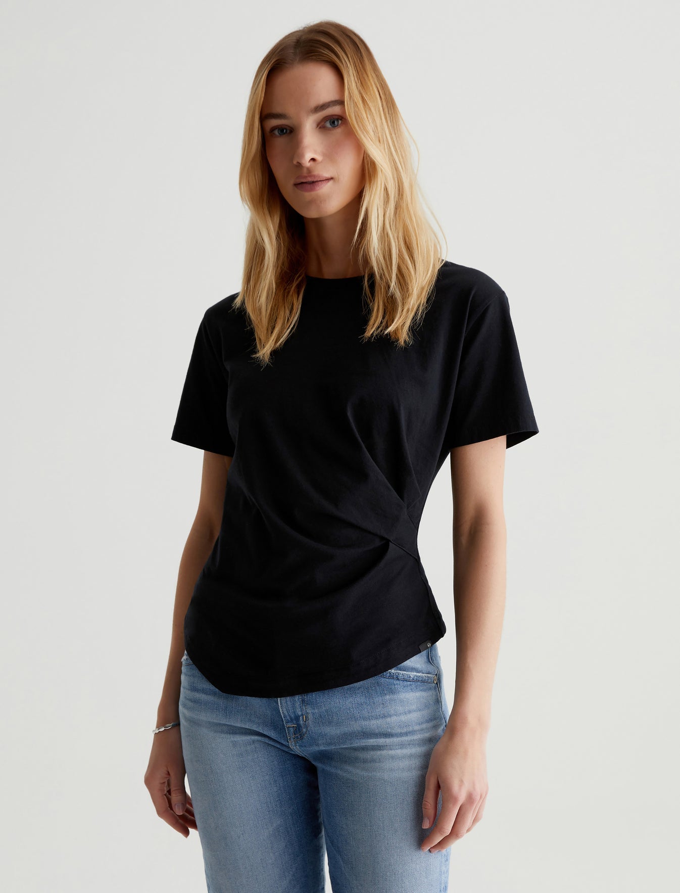 Rini Side Pleat T-Shirt Black