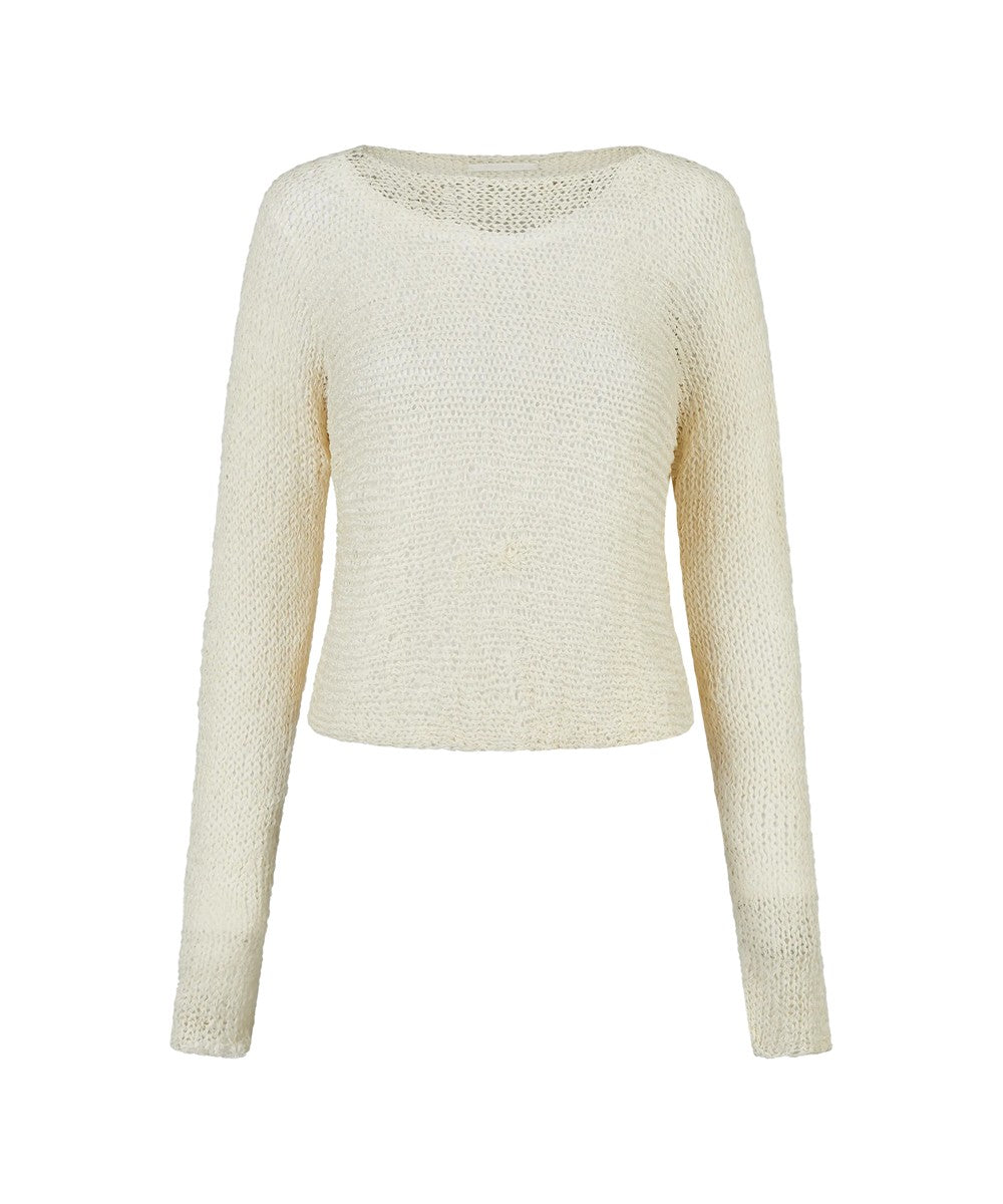 Annette Gortz Lotus White Silk Long-Sleeve Knit