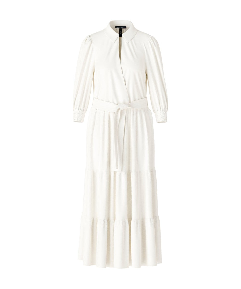 Marc Cain Cotton Tiered Shirtdress White
