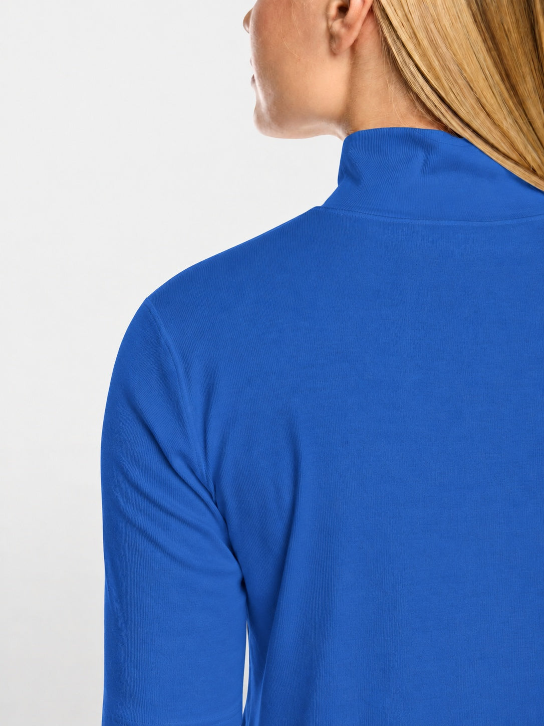 Short T-shirt with Mock Turtle