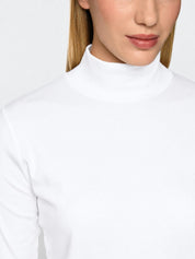 Short T-shirt with Mock Turtle