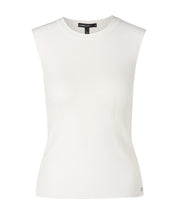 Round Neck Sleeveless Knit Top White