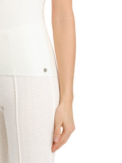 Round Neck Sleeveless Knit Top White