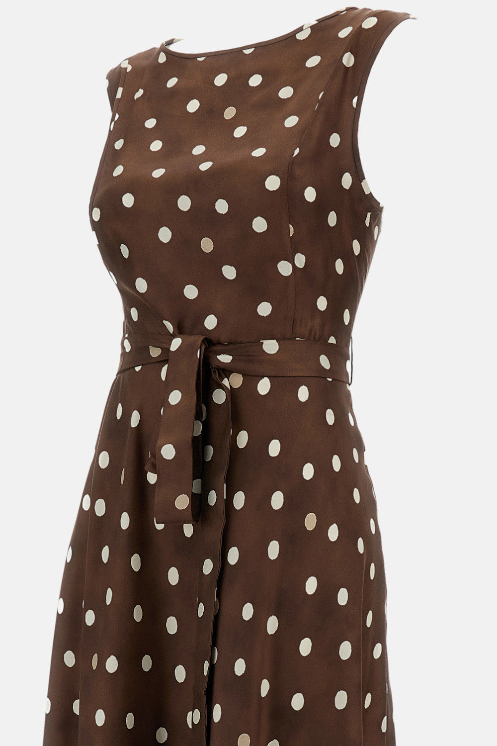 Martina Polka-Dot Silk Dress