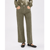 Method Khaki Striped Cropped Pants