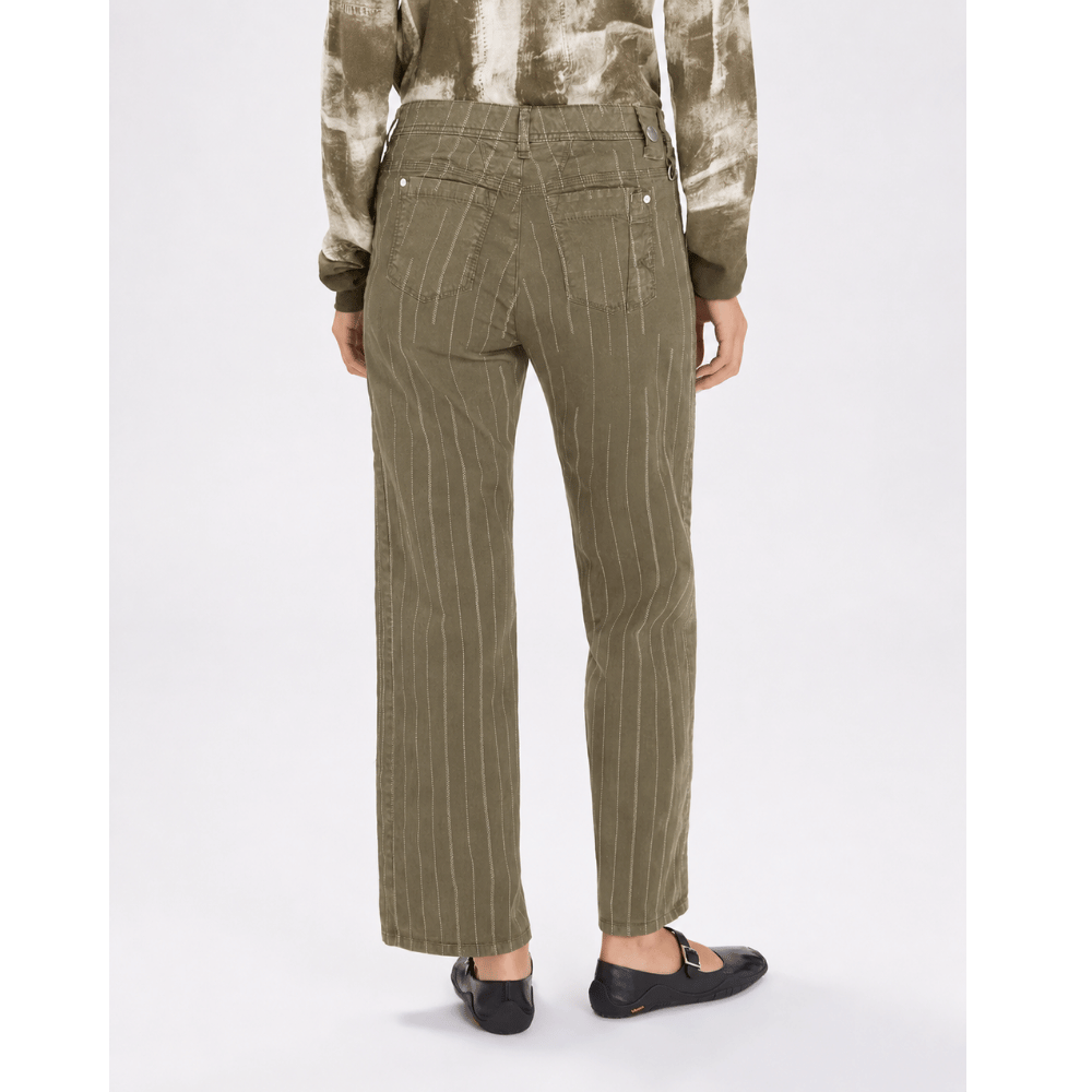 Method Khaki Striped Cropped Pants