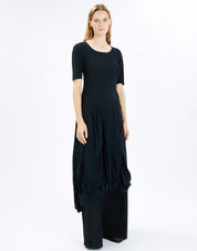 On Top Midnight Blue Midi Dress with Draping