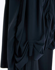 On Top Midnight Blue Midi Dress with Draping