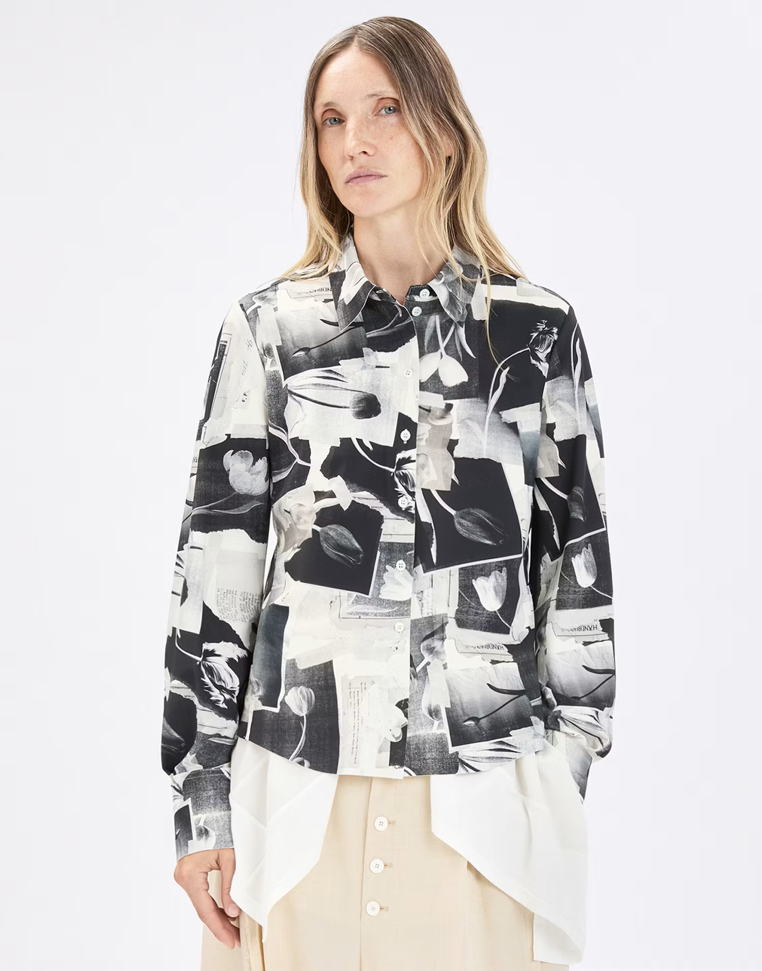 Hadron Shirt in Black and White Print