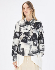Hadron Shirt in Black and White Print