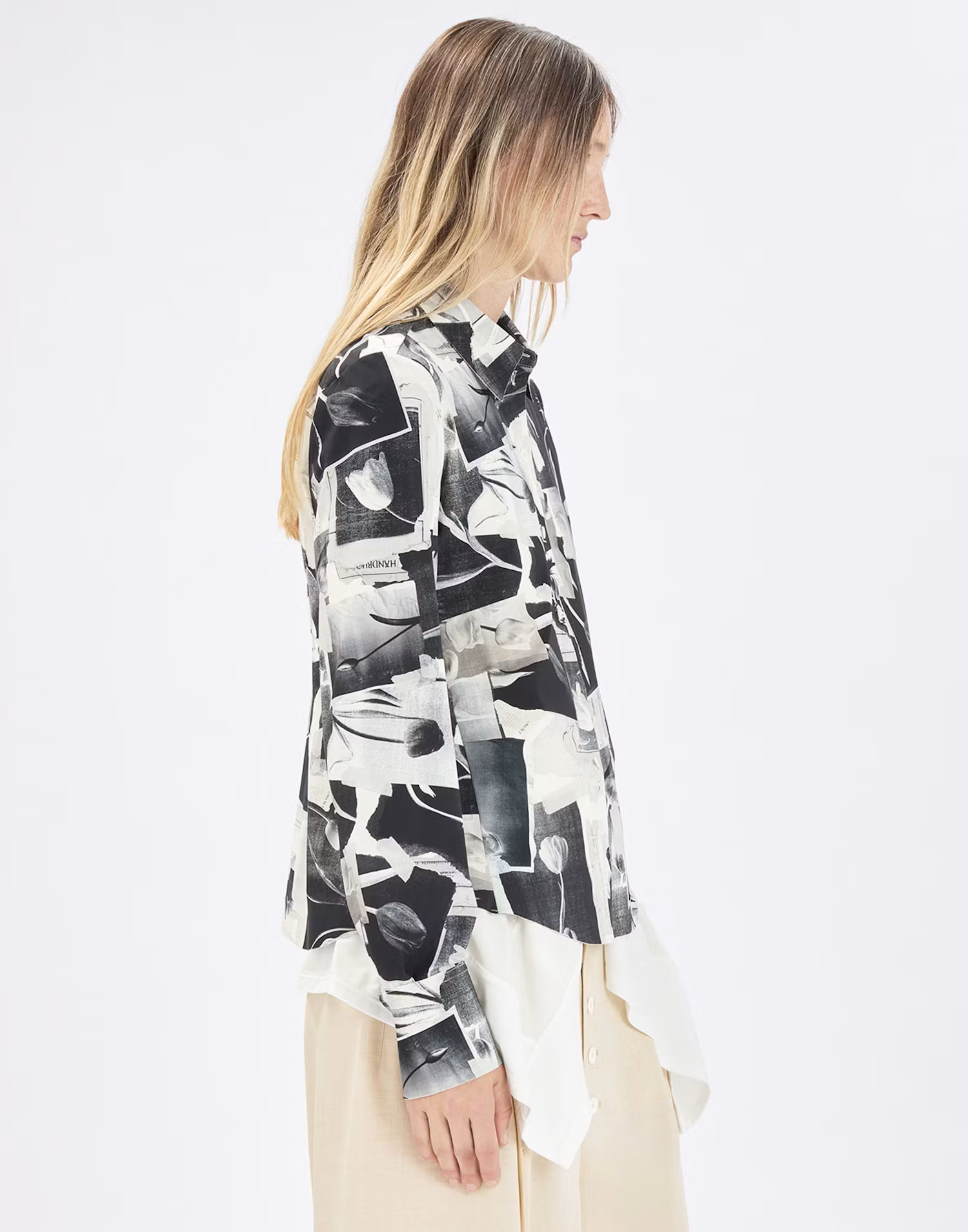 Hadron Shirt in Black and White Print