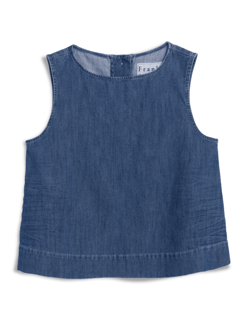 Shelley Shell Tank Distressed Indigo