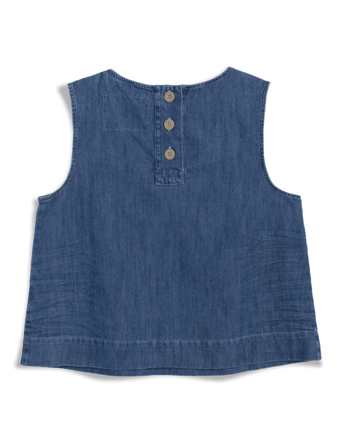 Shelley Shell Tank Distressed Indigo
