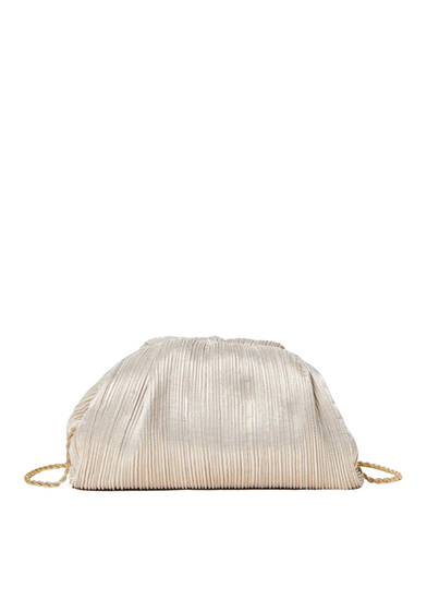 Bailey Silver Pleated Dome Clutch