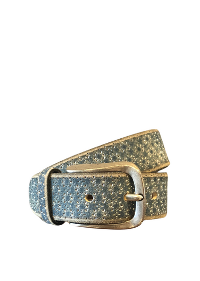 Mara Blue Leather Belt