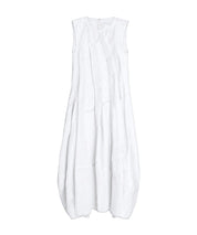 Shape Up White Ramie Balloon Midi Dress