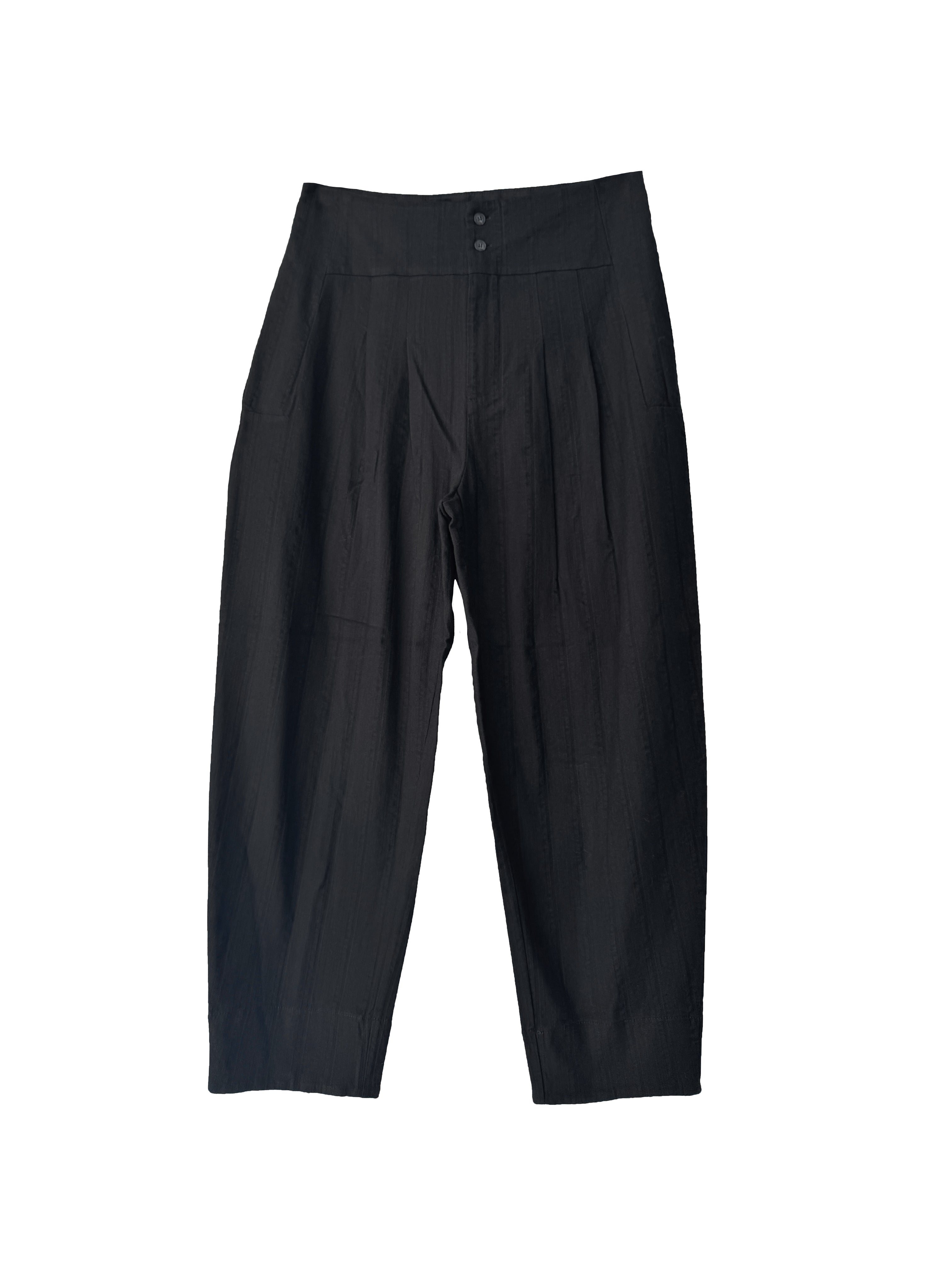 Cotton Stripe Black Pant