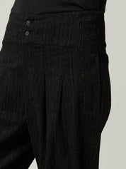 Cotton Stripe Black Pant