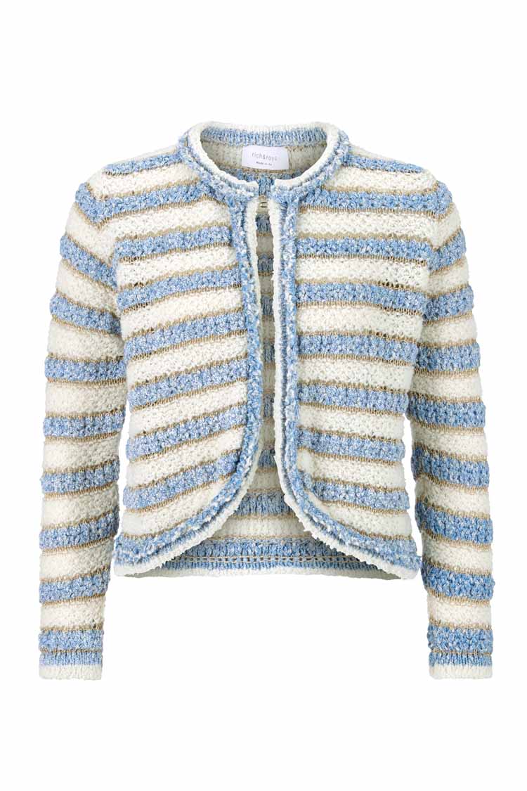 Two Toned Striped Cardigan Blue