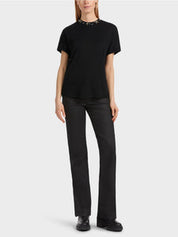 T-shirt with beaded collar