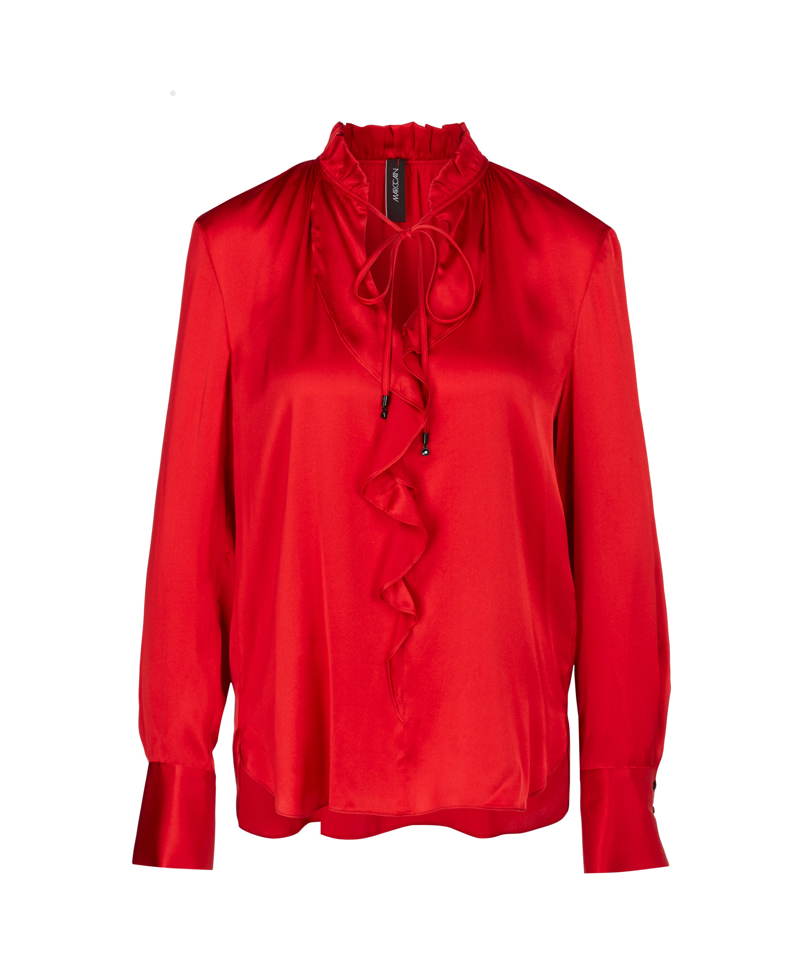 Silk Blouse With Ruffles And Pleated Collar
