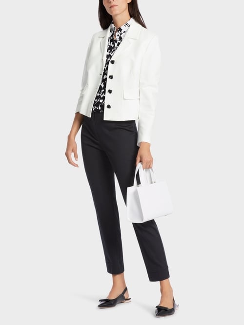 Short White blazer with quilted edges