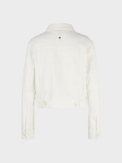 White figure-hugging jacket side slit pockets & breast flap pockets