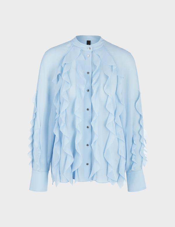 Blouse with flounces