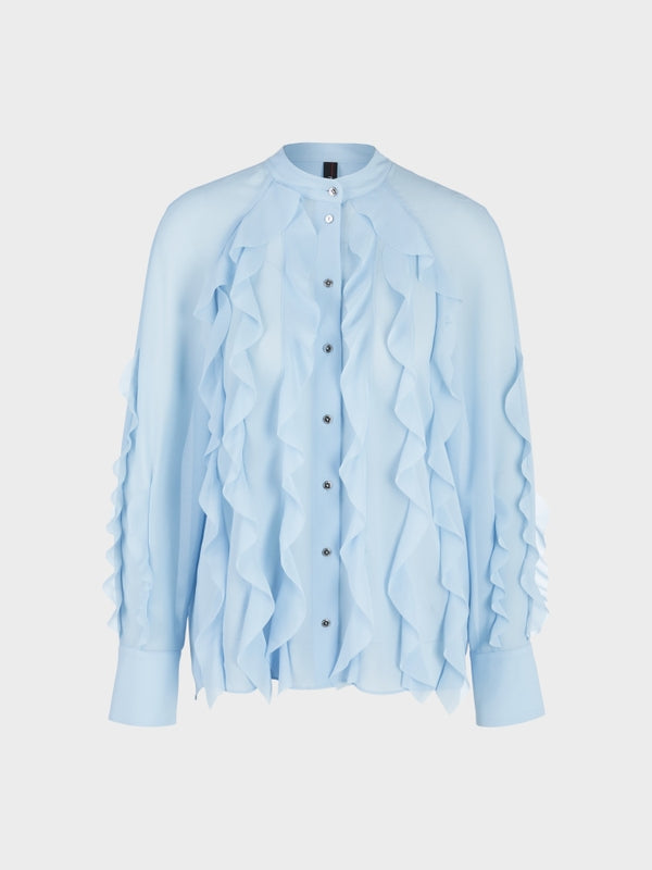 Blouse with flounces