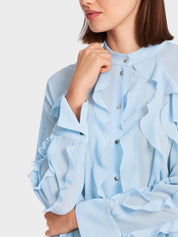 Blouse with flounces