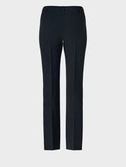 Navy pants straight from the knee down