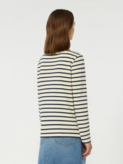 Erasmo Ivory Striped Cotton Tee