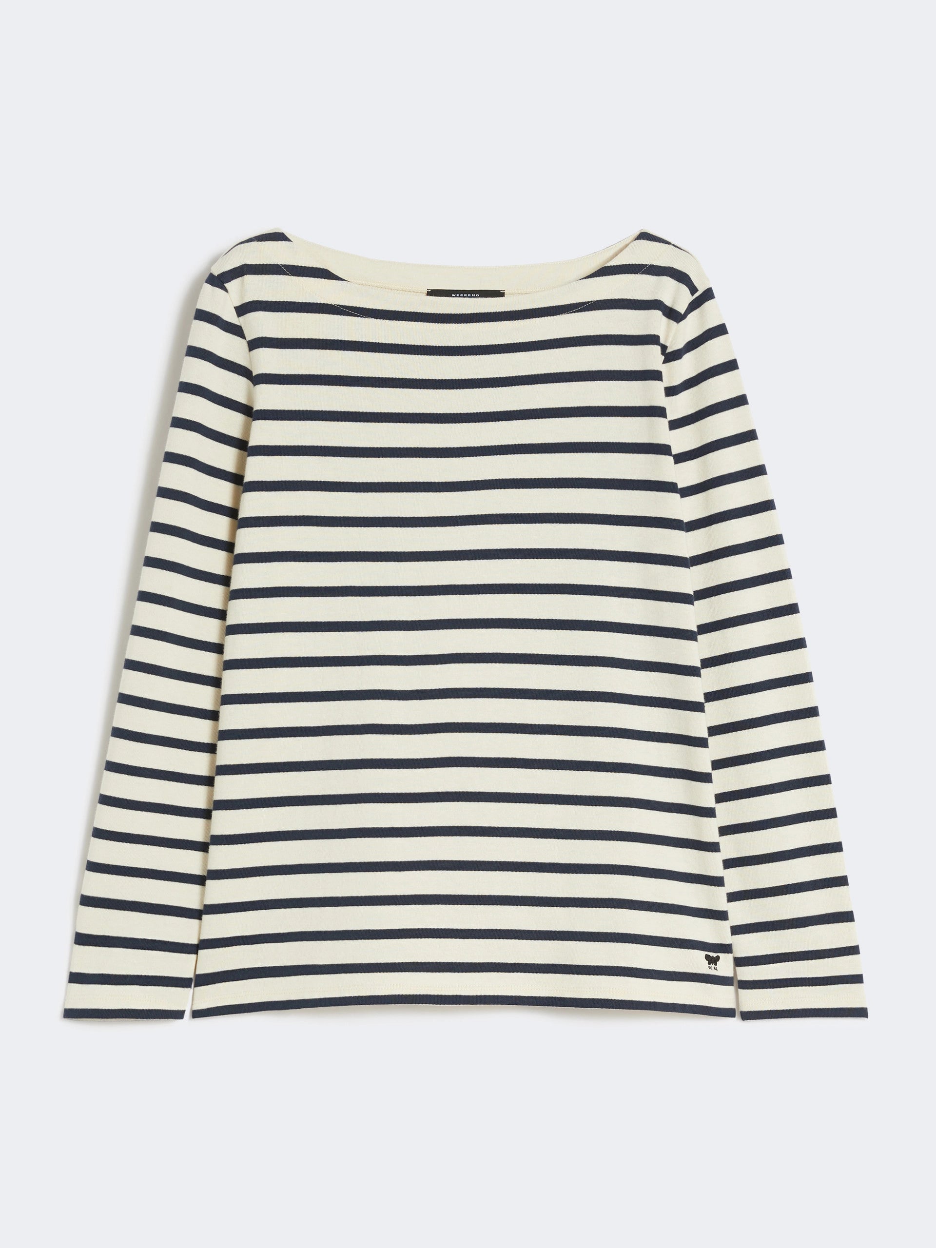 Erasmo Ivory Striped Cotton Tee