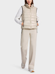 Down waistcoat with stand-up collar Beige