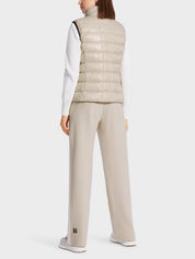 Down waistcoat with stand-up collar Beige