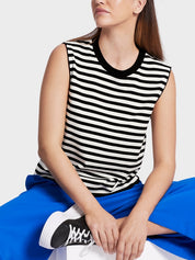 Blk/White Stripe sleeveless top