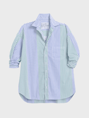 Frank & Eileen Eileen Relaxed Button-Up Shirt Blue and Green Stripe